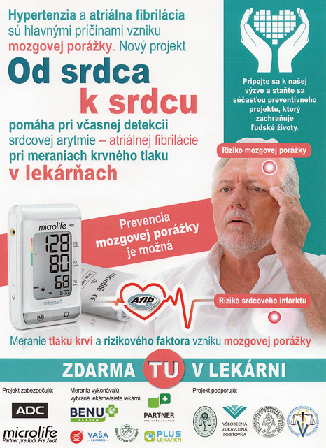 Od srdca k srdcu, záchrana životov prostredníctvom detekcie atriálnej fibrilácie.