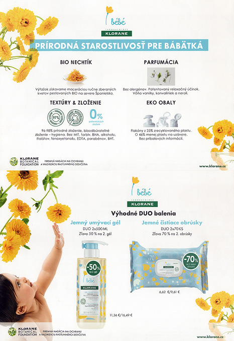 Akcia, Klorane Bébé, starostlivosť pre bábätká