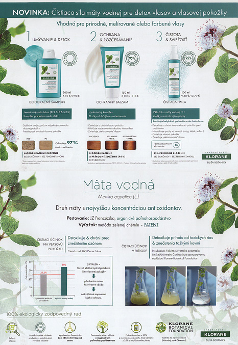 Akcia, Klorane, Čistiaca sila mäty vodnej