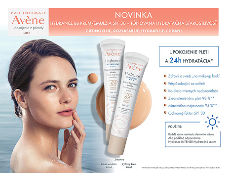 Akcie, Avène. novinka, 24h hydratácia