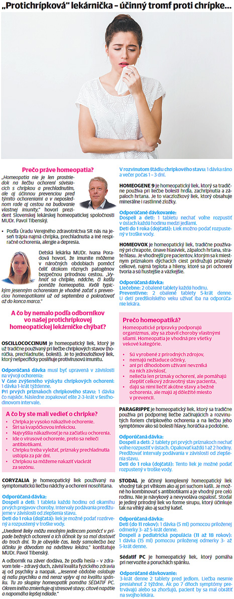 Homeopatická protichrípková lekárnička